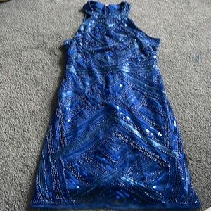 Blue sequin dress